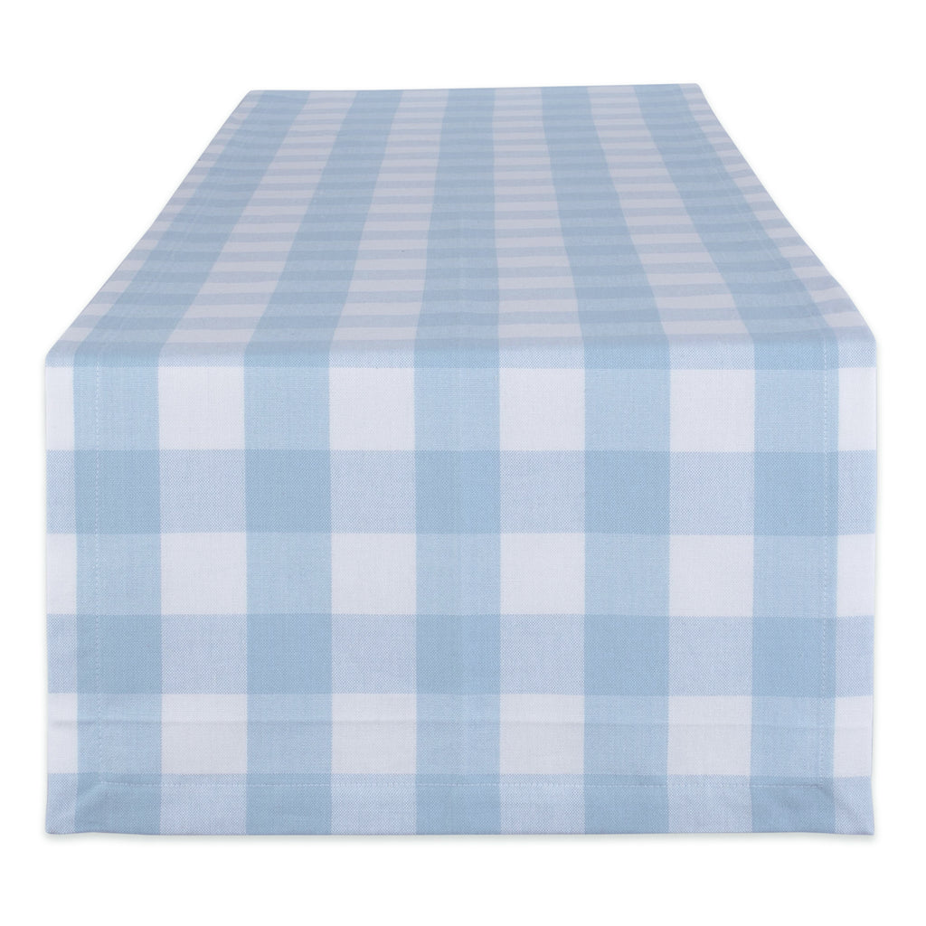 Light Blue Buffalo Check Table Runner 14X108