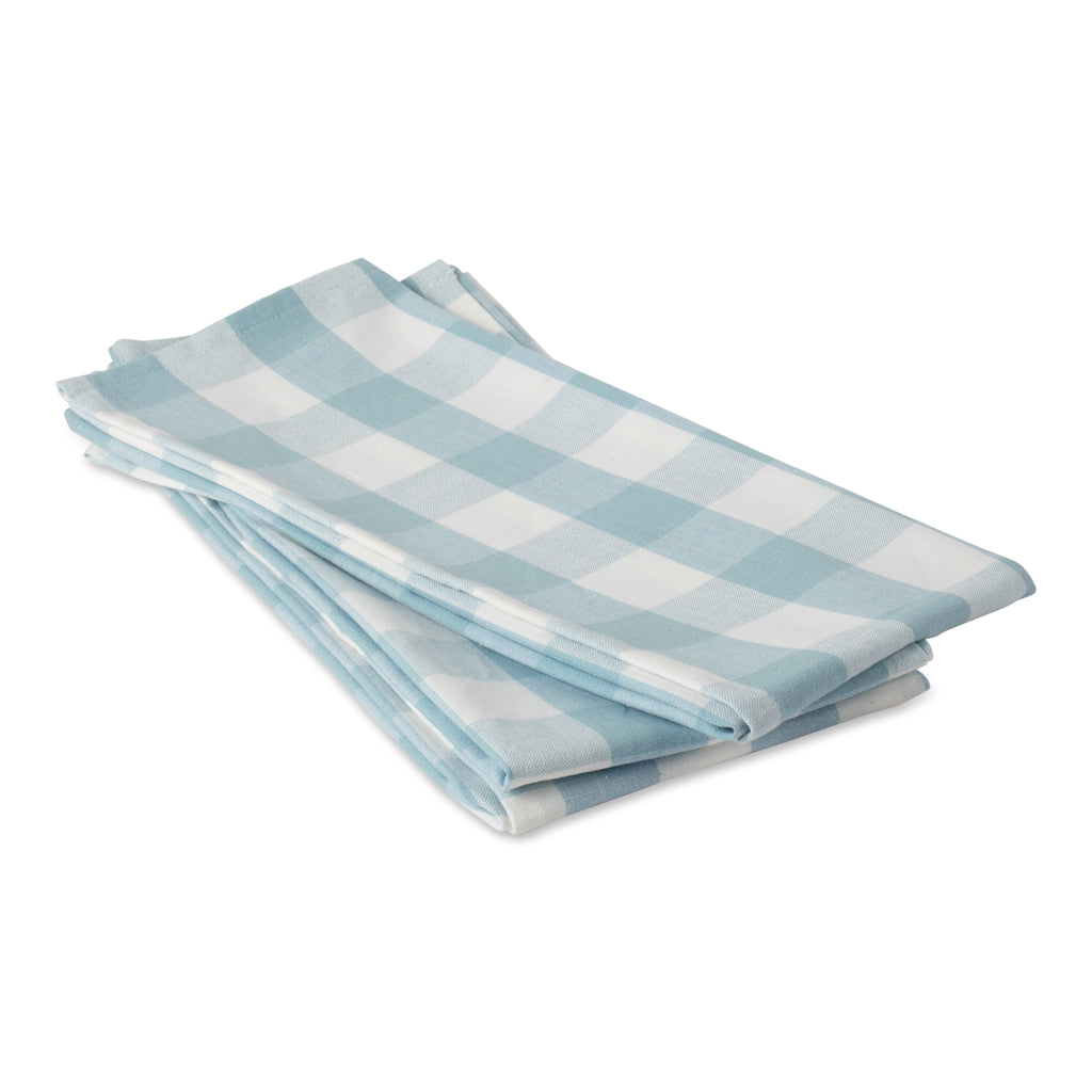 Light Blue Buffalo Check Dishtowel set of 3