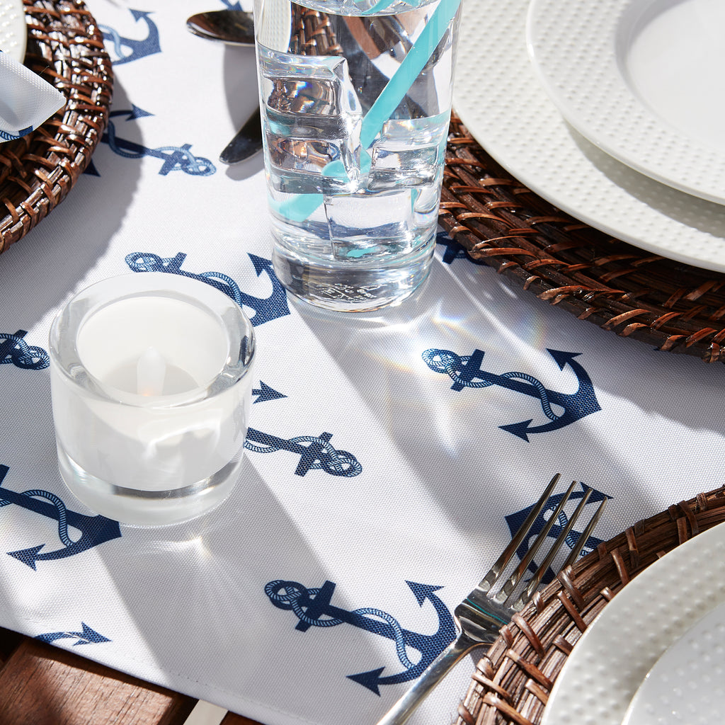Anchors Print Outdoor Table Runner 14X72