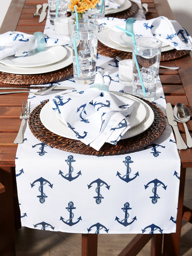 Anchors Print Outdoor Table Runner 14X72