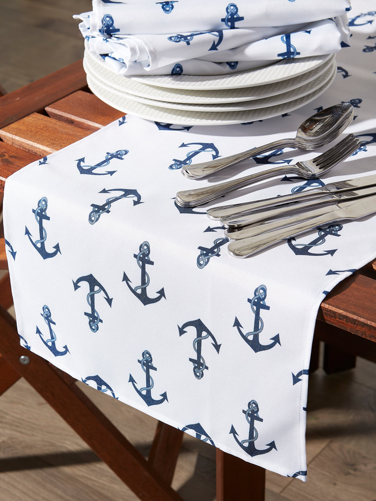 Anchors Print Outdoor Table Runner 14X108