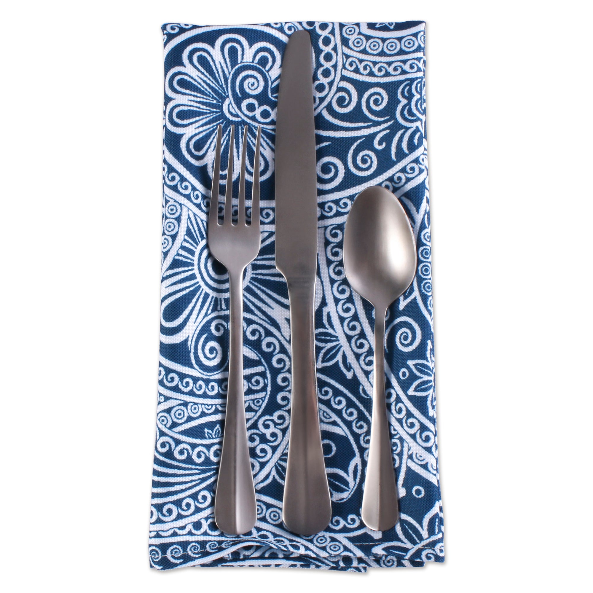 DII Blue Paisley Print Outdoor Napkin Set/6