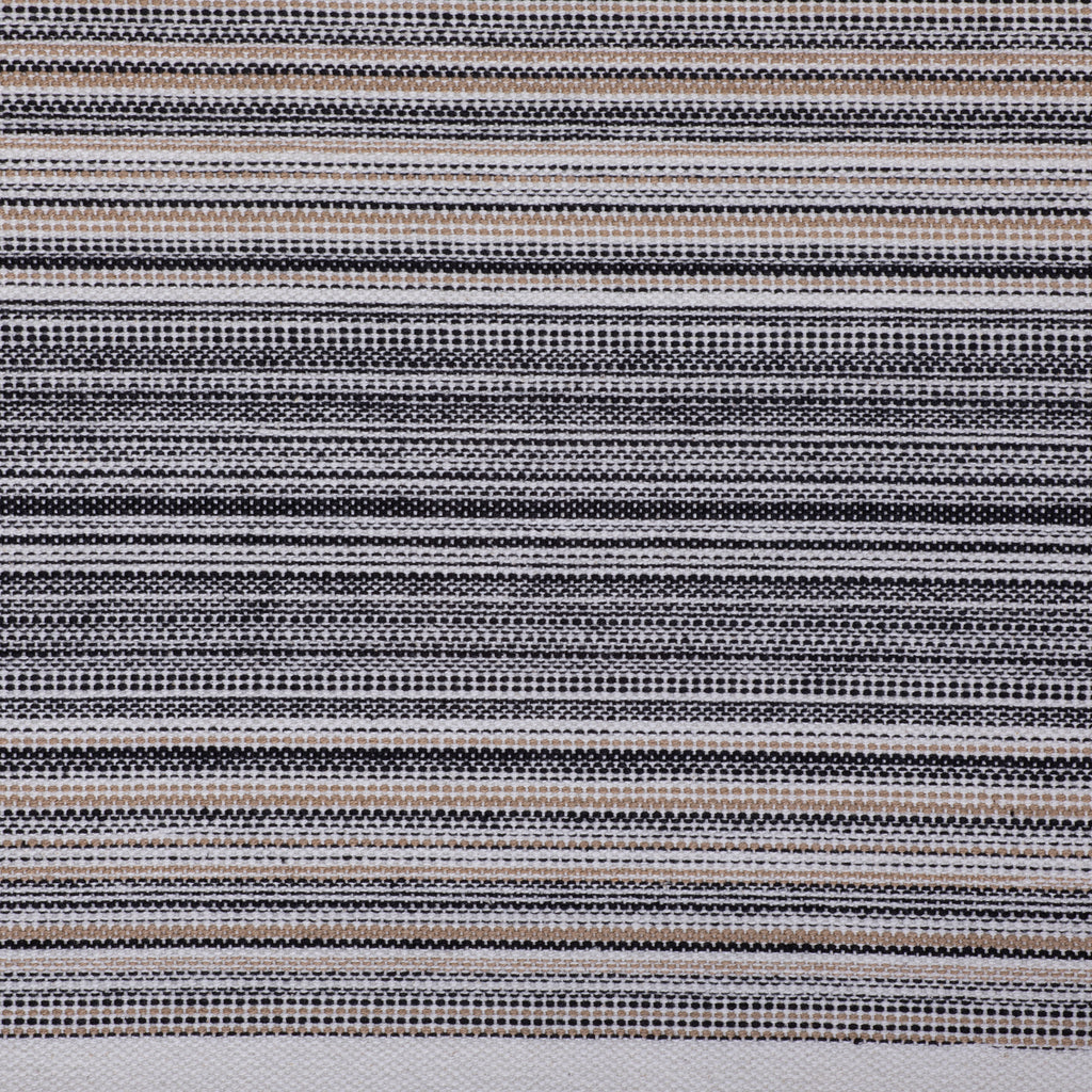 Black Striped Fringe Ribbed Table Runner 14X108