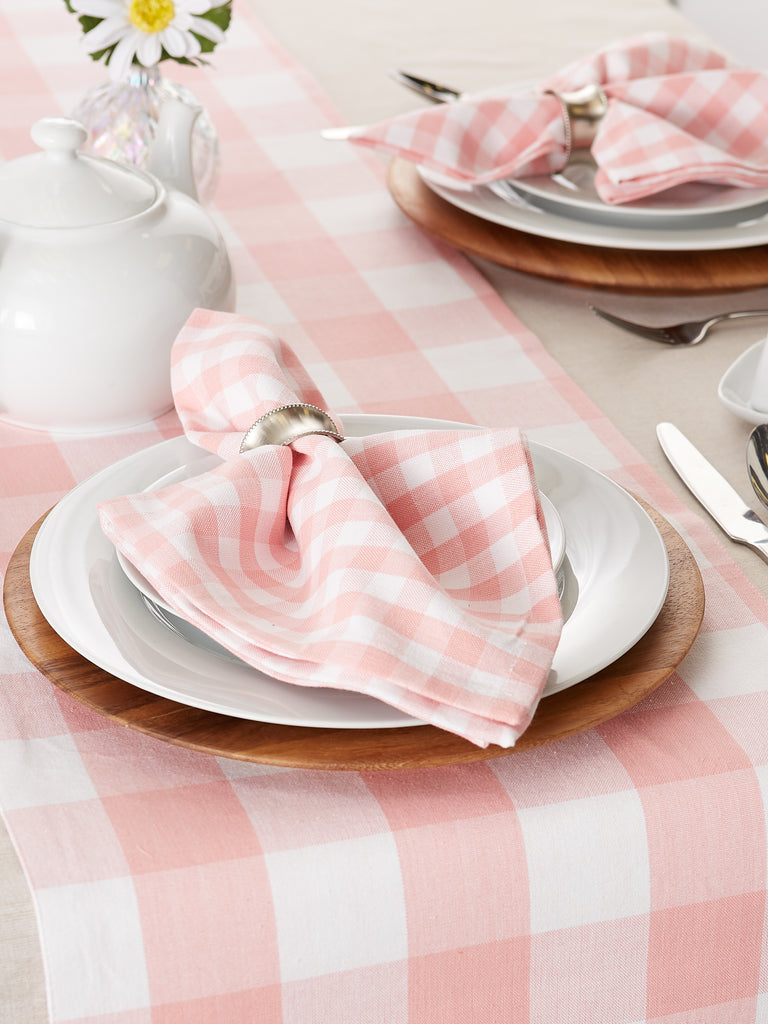 Pink/White Gingham Napkin set of 4