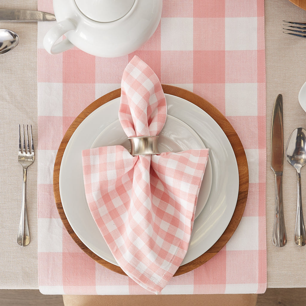 Pink/White Gingham Napkin set of 4