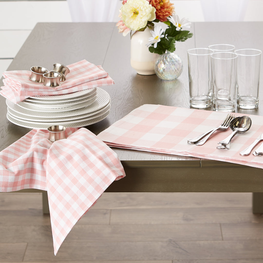 Pink/White Gingham Napkin set of 4