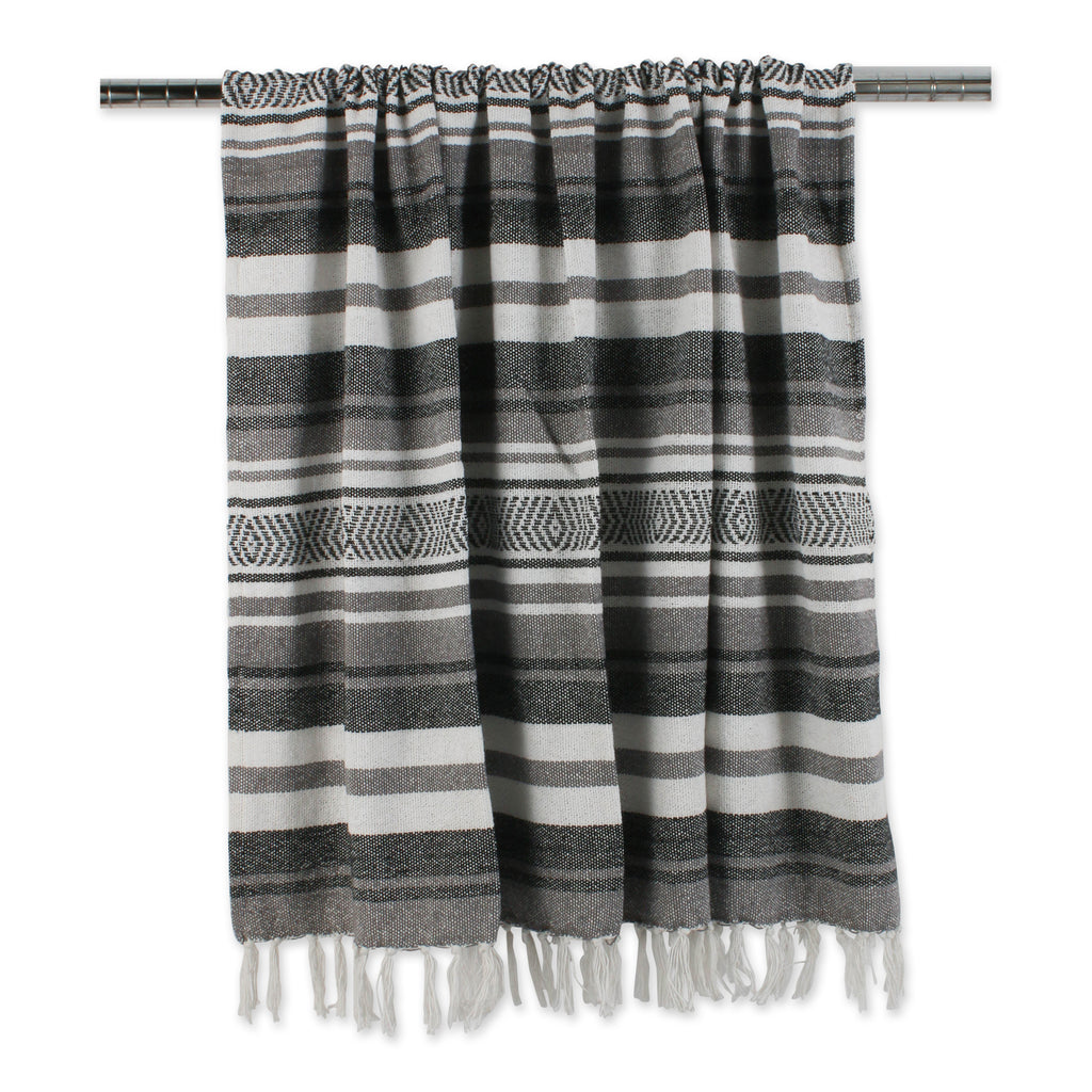 Black Farmhouse Stripe Throw