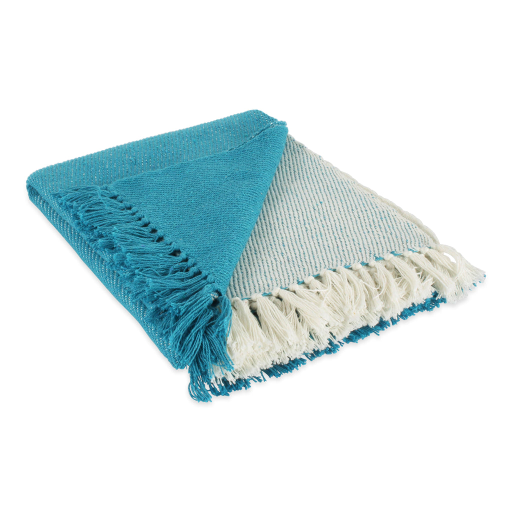Teal Four Square Throw