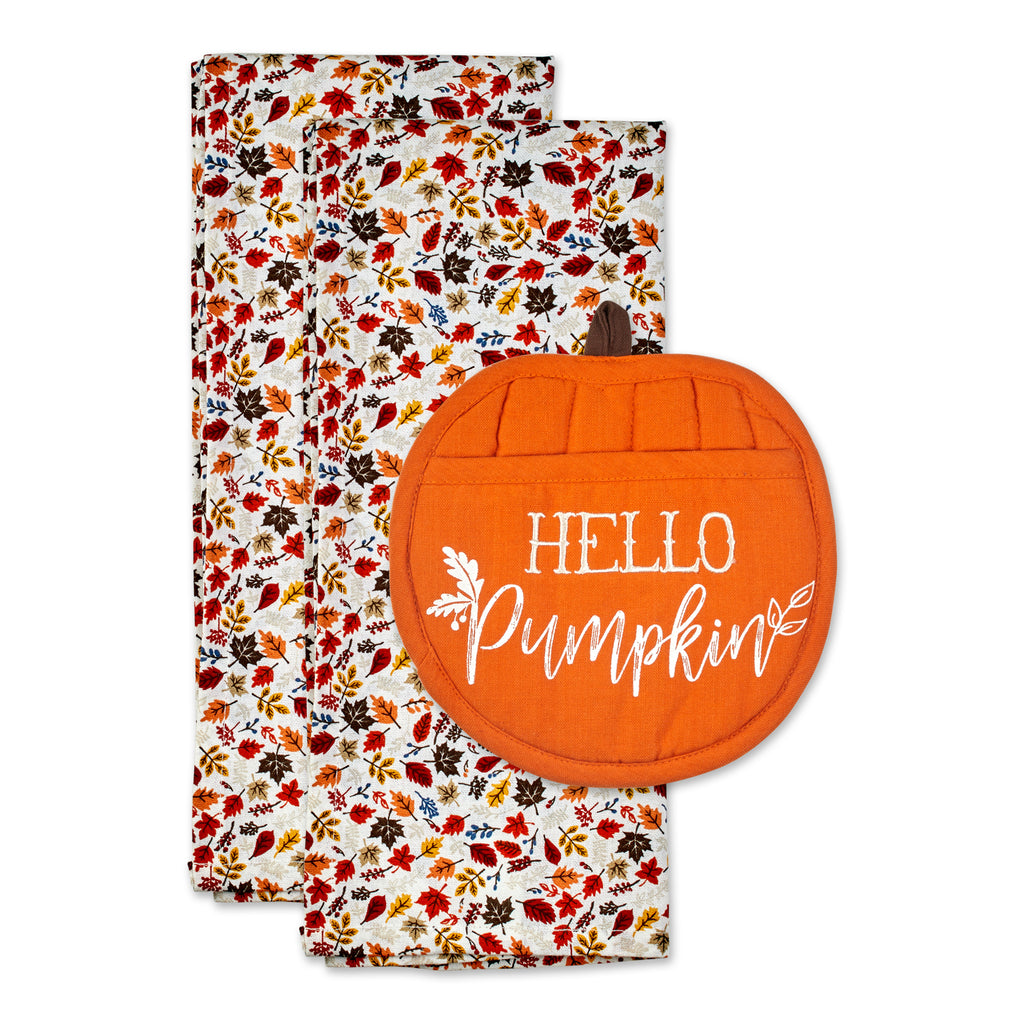 Hello Pumpkin Potholder Gift set of 3
