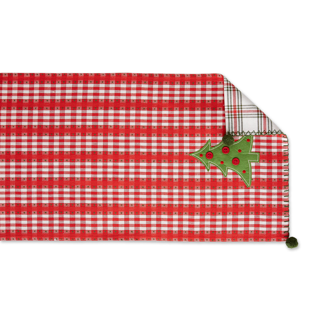 Jolly Tree Reversible Embellished Table Runner 14X108