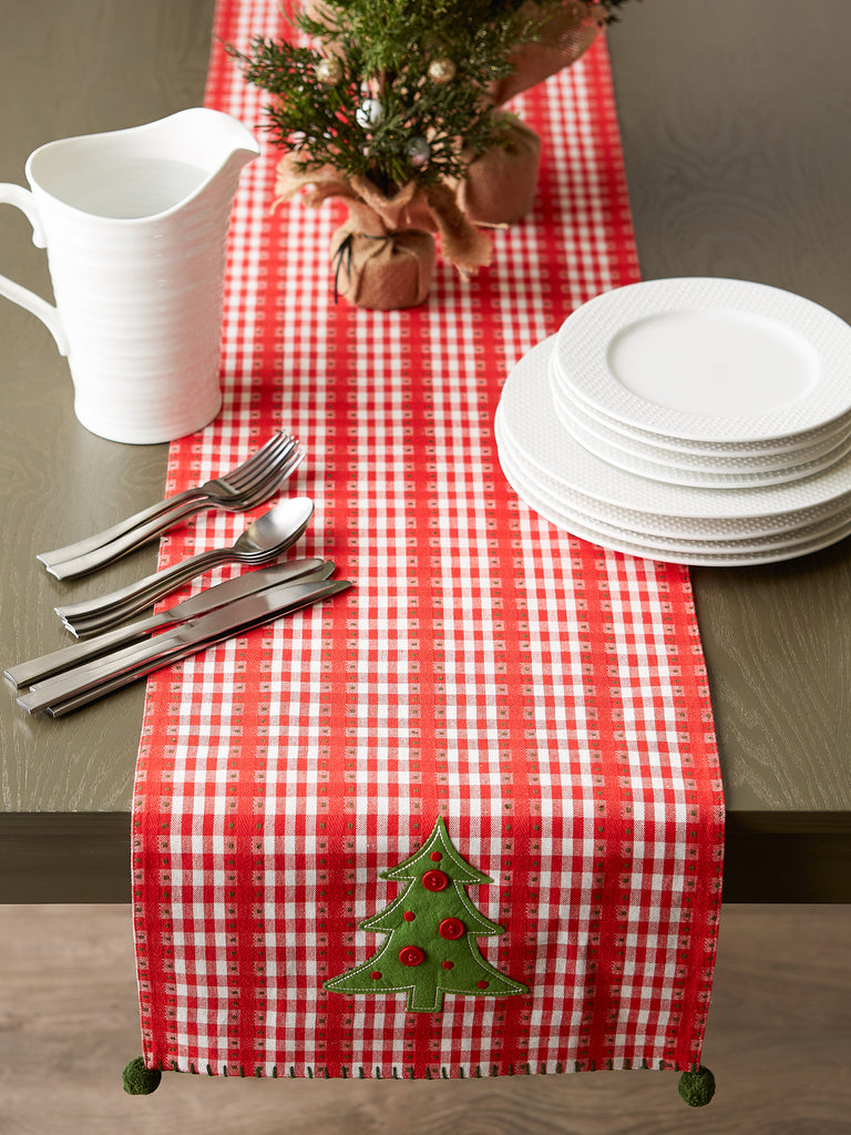 Jolly Tree Reversible Embellished Table Runner 14X108