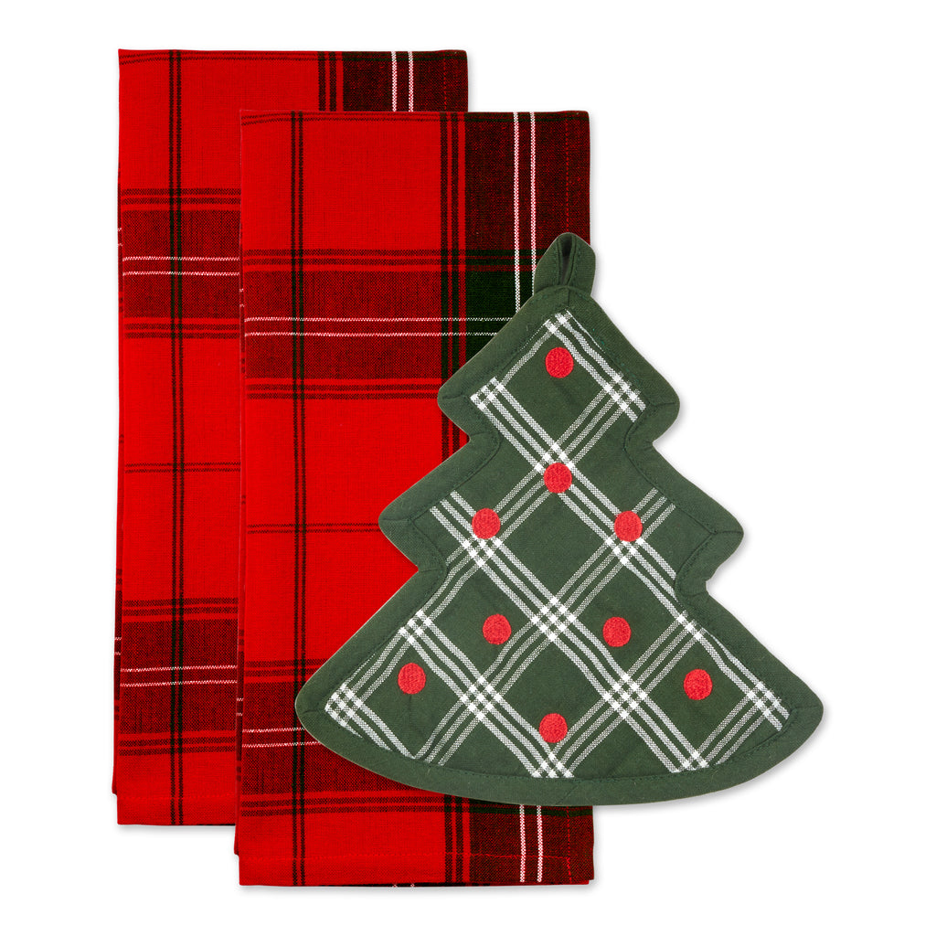 O Christmas Tree Potholder Gift set of 3