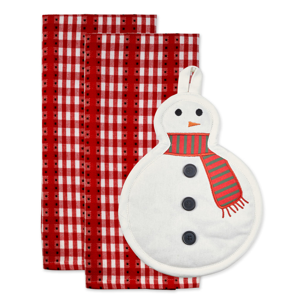 Cozy Snowman Potholder Gift Set of 3