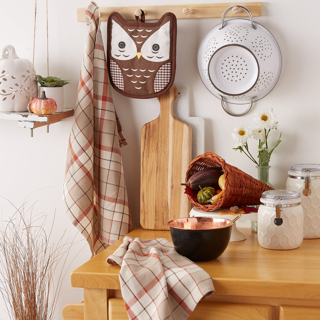 Autumn Owl Potholder Gift Set of 3