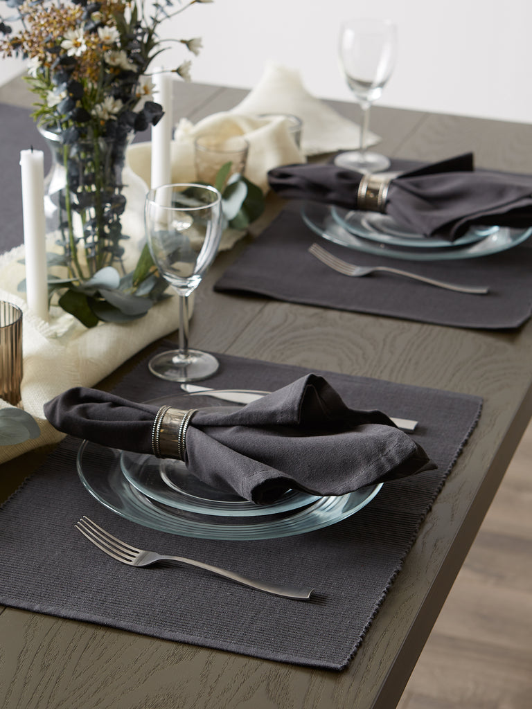 Mineral Gray Ribbed Placemat set of 6
