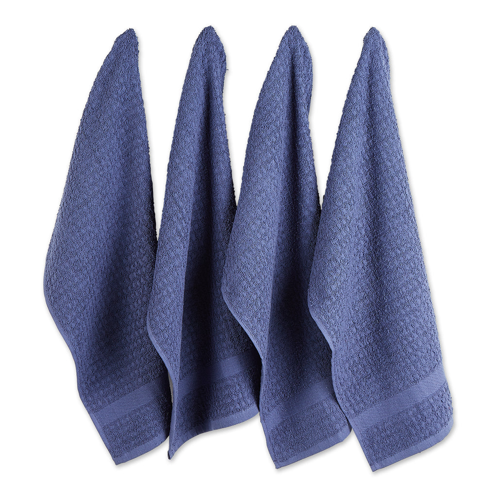 Solid French Blue Waffle Terry Dishtowel set of 4