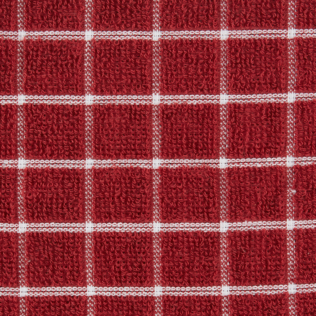 Barn Red Combo Windowpane Dishcloth set of 6