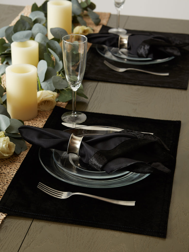 Black Velvet Placemat Set of 4