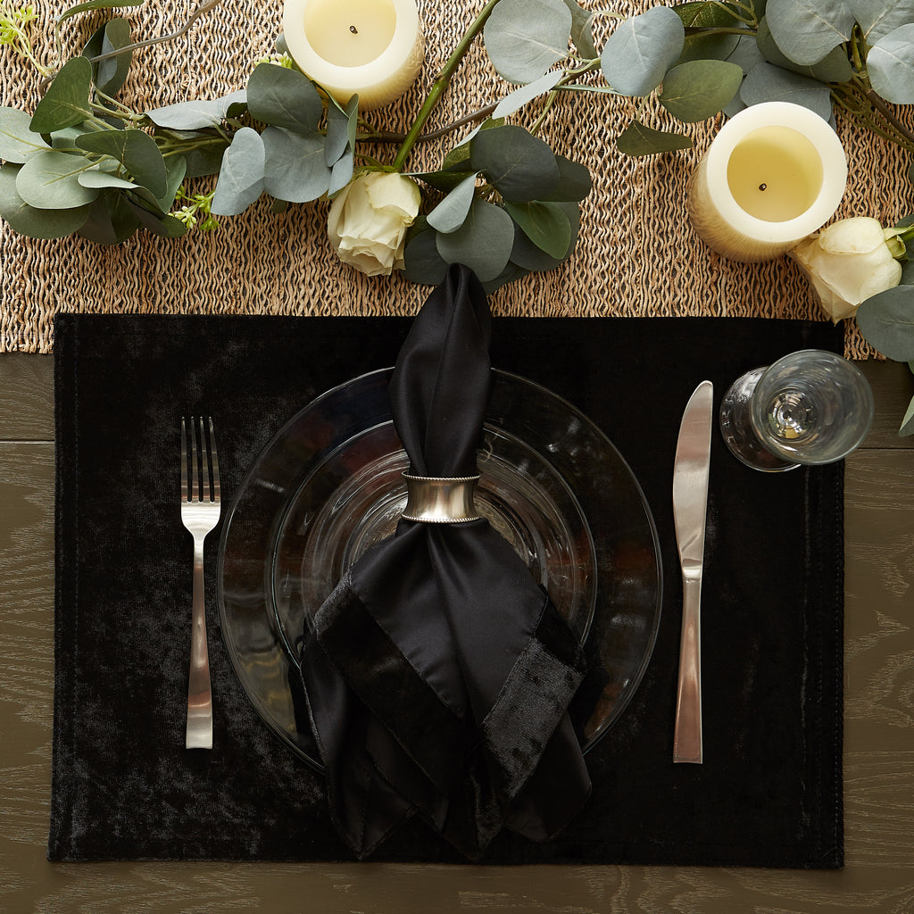 Black Velvet Placemat Set of 4