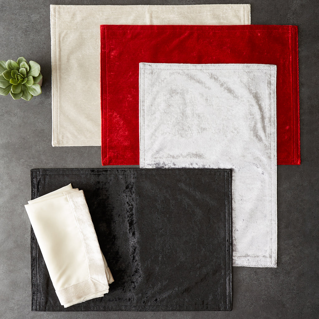 Black Velvet Placemat Set of 4