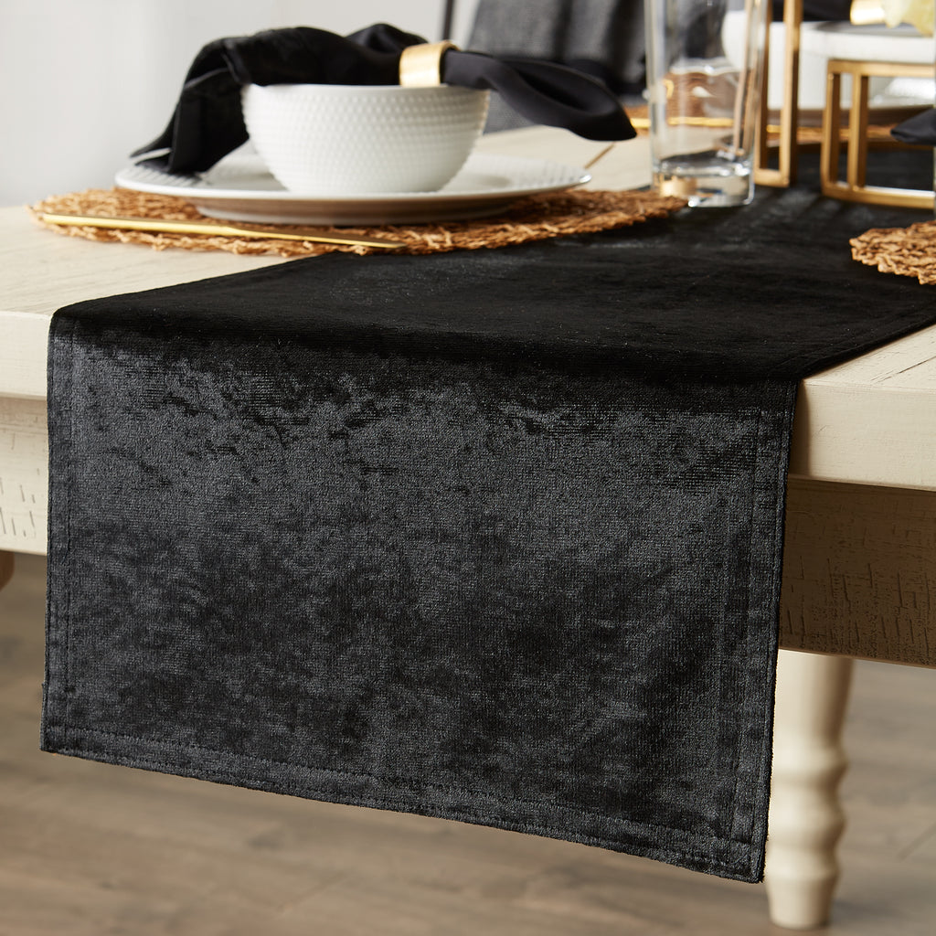 Black Velvet Table Runner 14x72