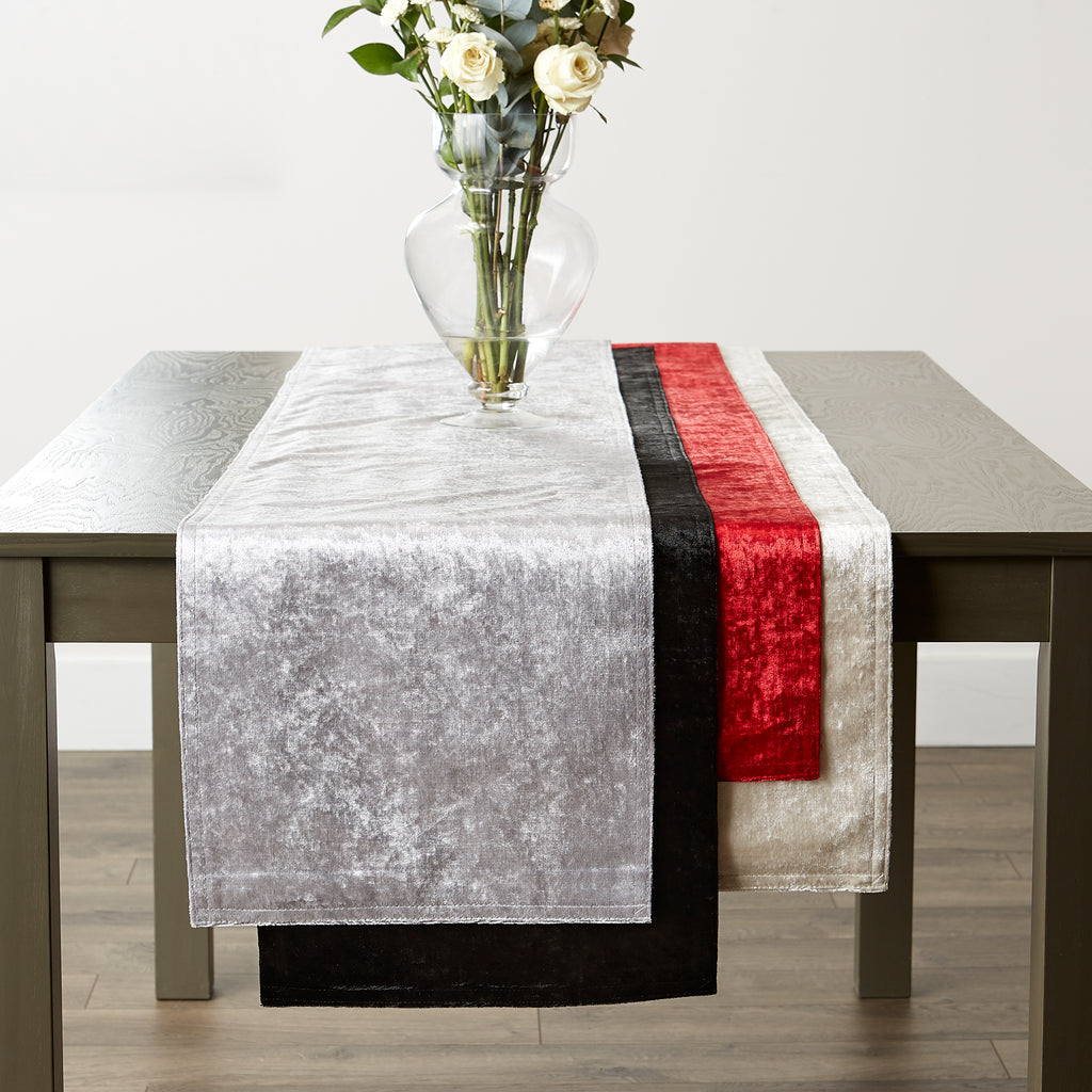 Black Velvet Table Runner 14x72