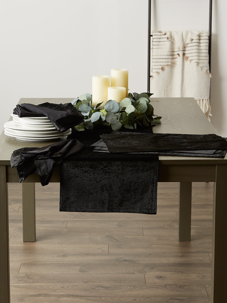 Black Velvet Table Runner 14x72