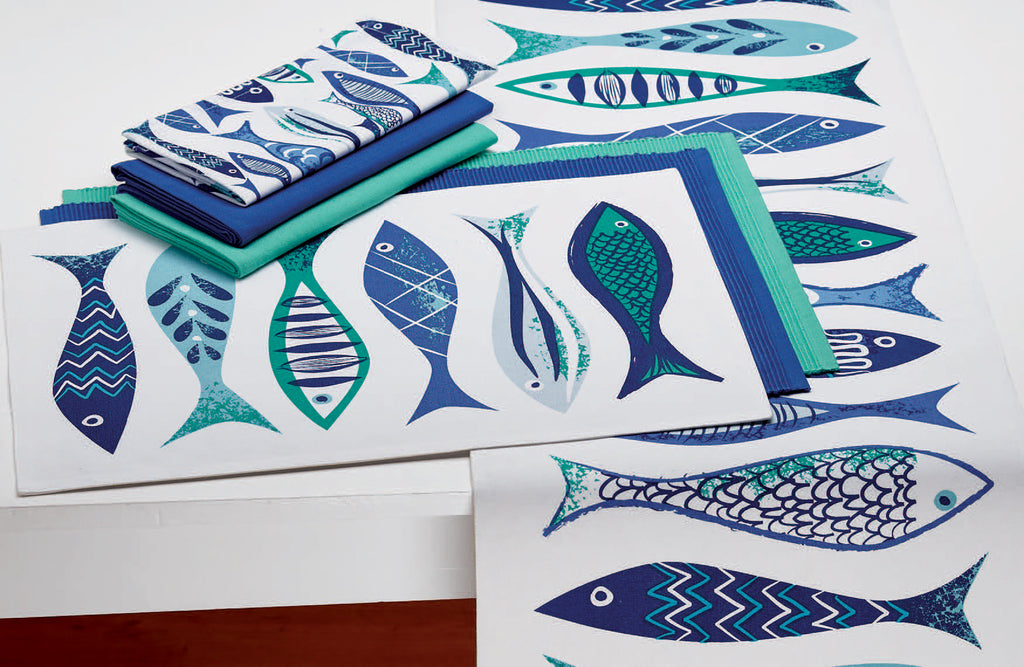 Santorini Fish Printed Placemat set of 6