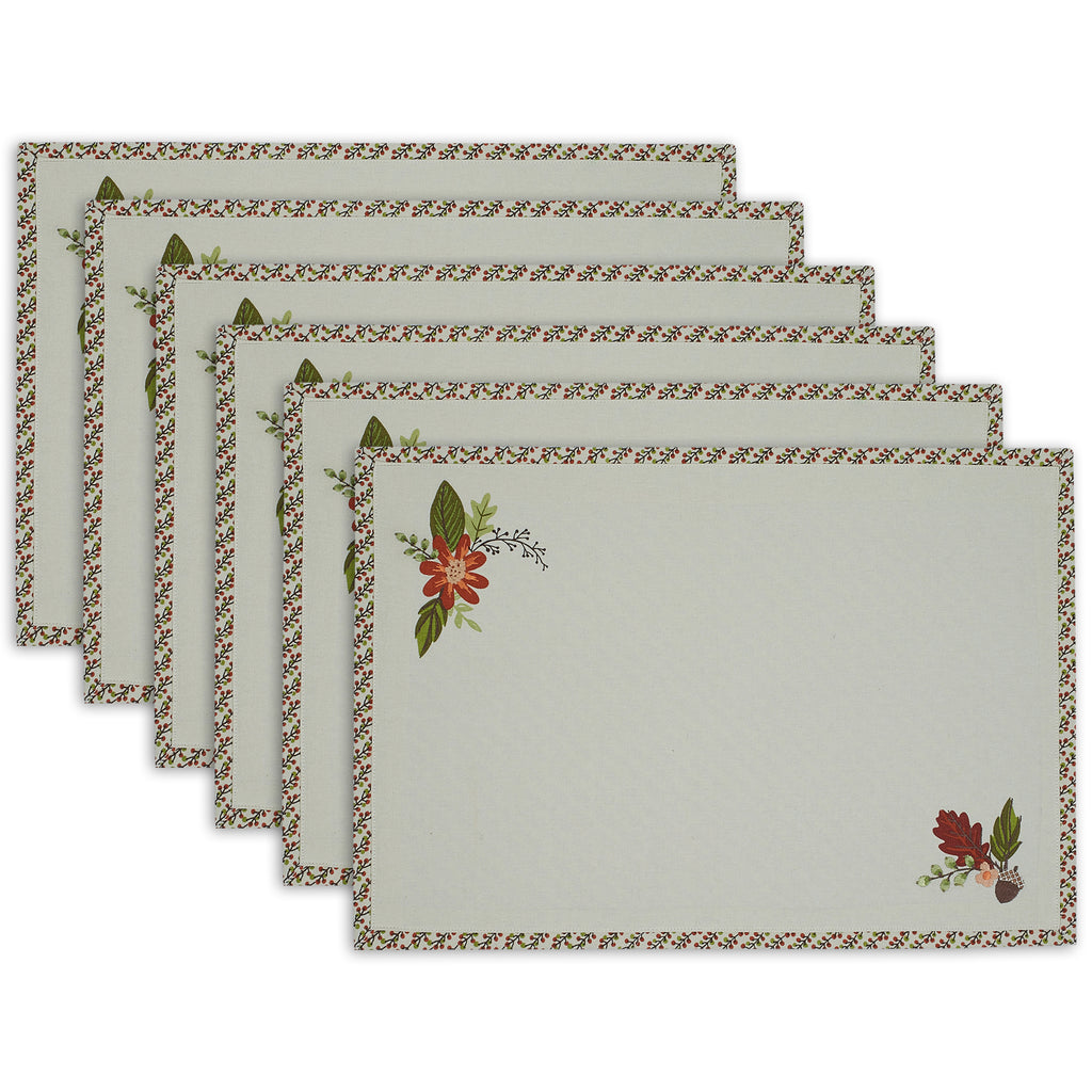 Fall In Love Reversible Embellished Placemat Set of 6