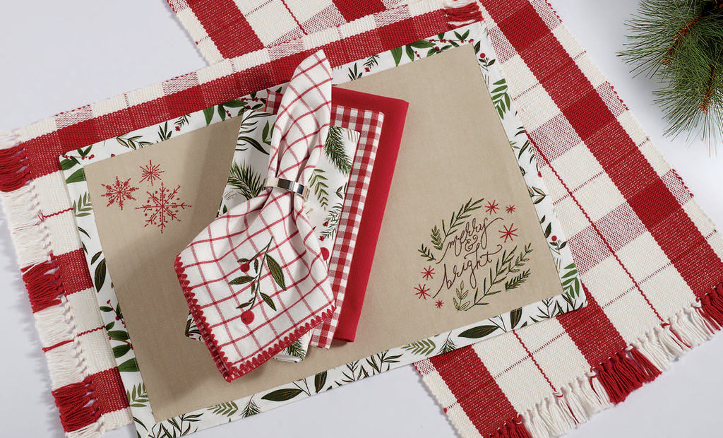 Merry & Bright Embellished Placemat set of 6