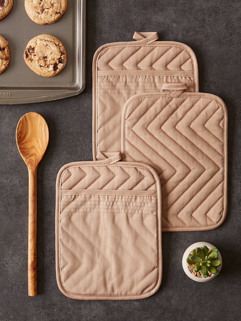 Stone Quilted Potholder set of 3