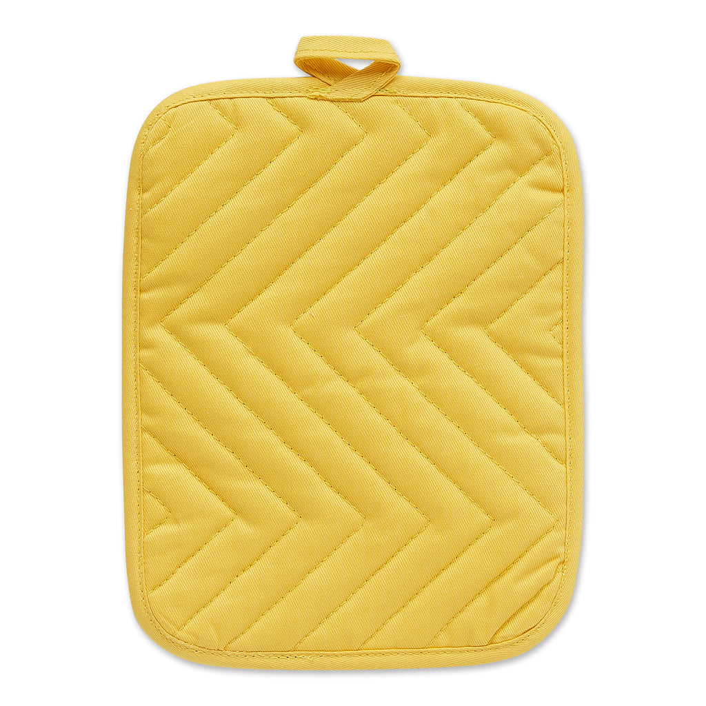 Yellow Quilted Potholder set of 3