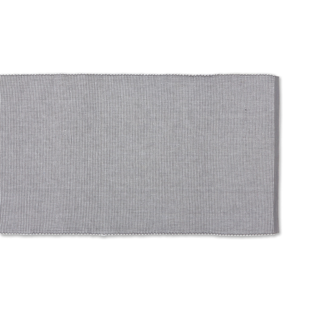 DII Gray & White 2-Tone Ribbed Table Runner