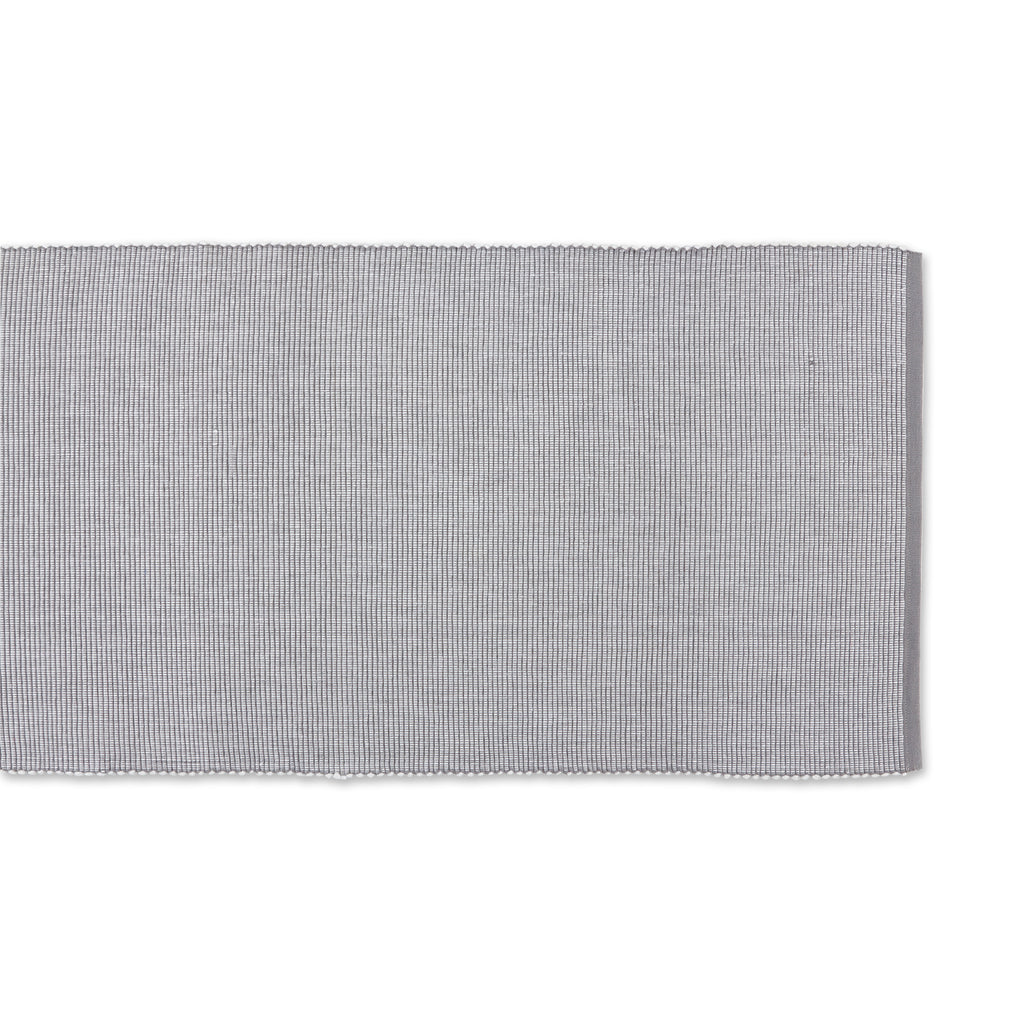 DII Gray & White 2-Tone Ribbed Table Runner