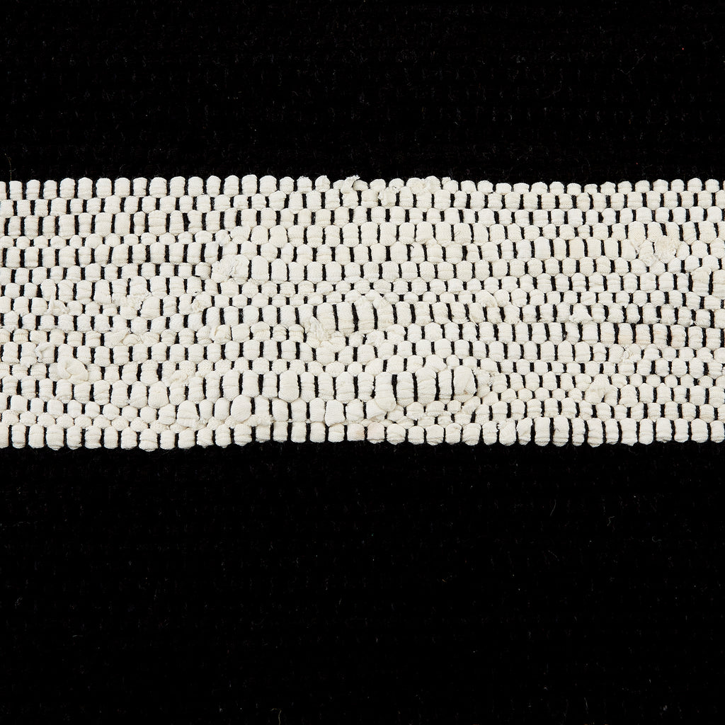 Black/White Stripe Rag Rug 2x3Ft