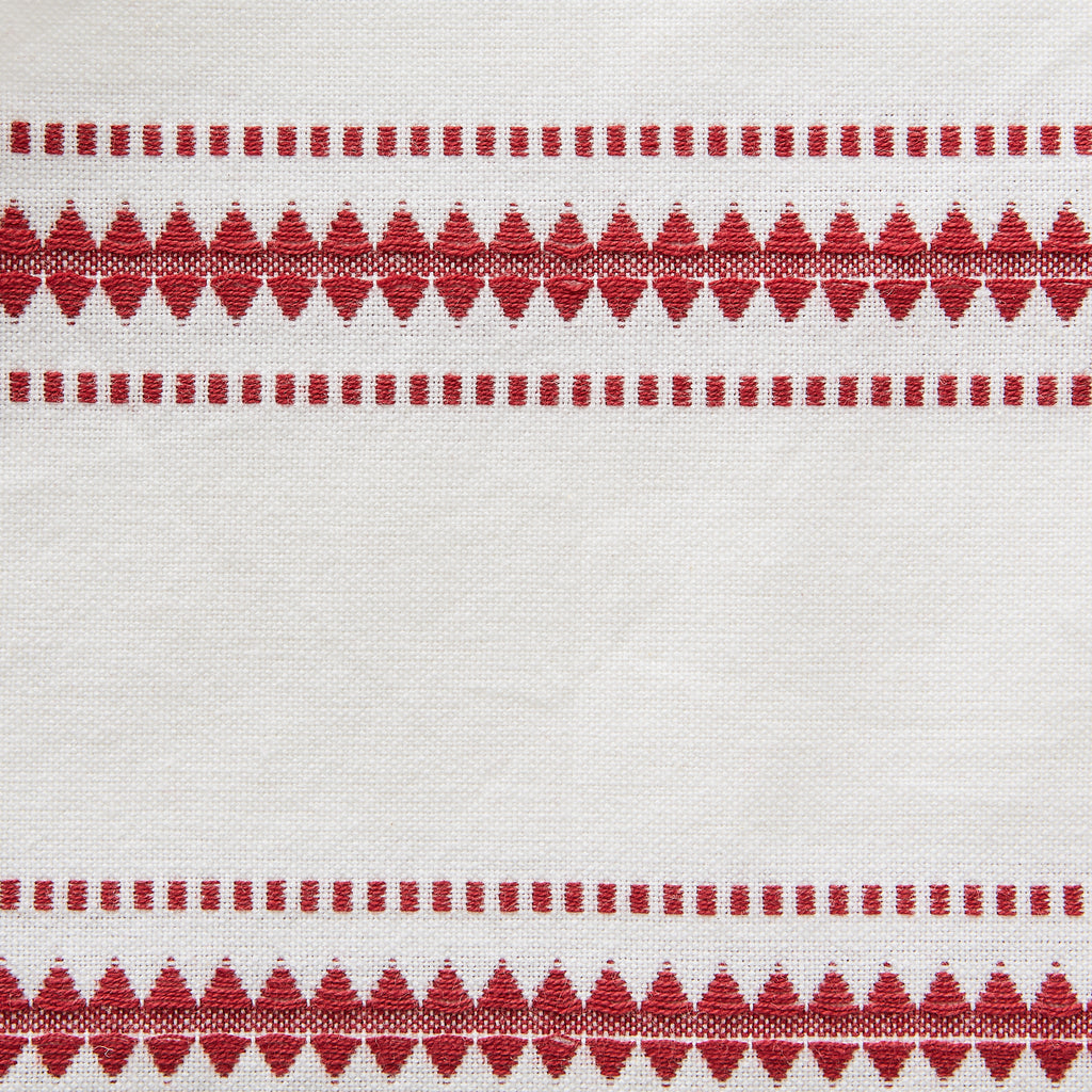 Barn Red Zig Dobby Stripe Table Runner 14X108