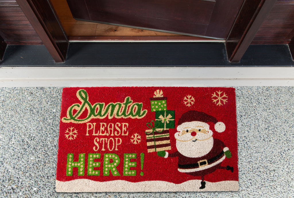 Santa Please Stop Here! Doormat
