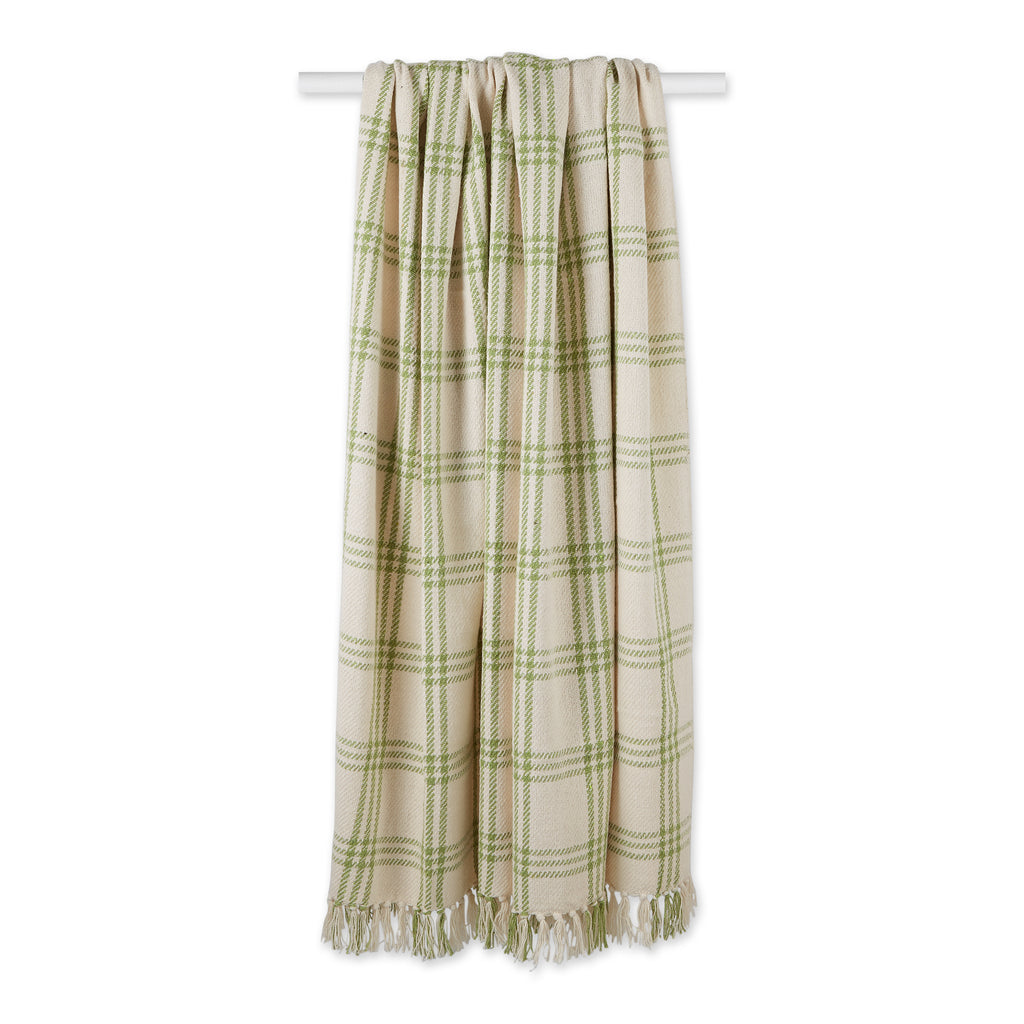 Antique Green Modern Farmhouse Plaid Throw