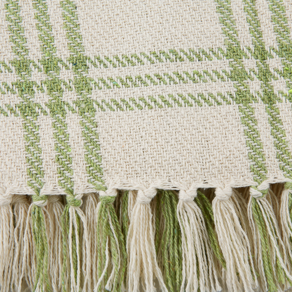 Antique Green Modern Farmhouse Plaid Throw