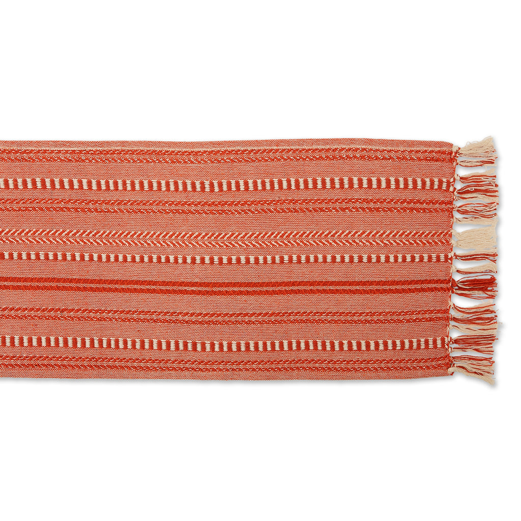 DII Vintage Red Braided Stripe Table Runner