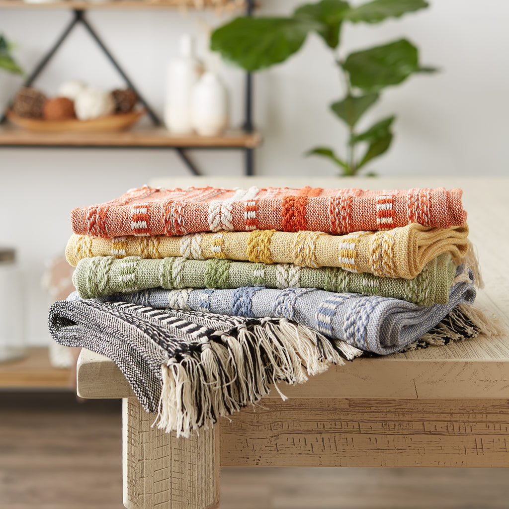 DII Vintage Red Braided Stripe Table Runner