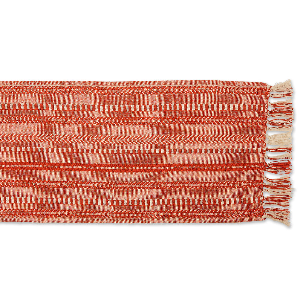 DII Vintage Red Braided Stripe Table Runner