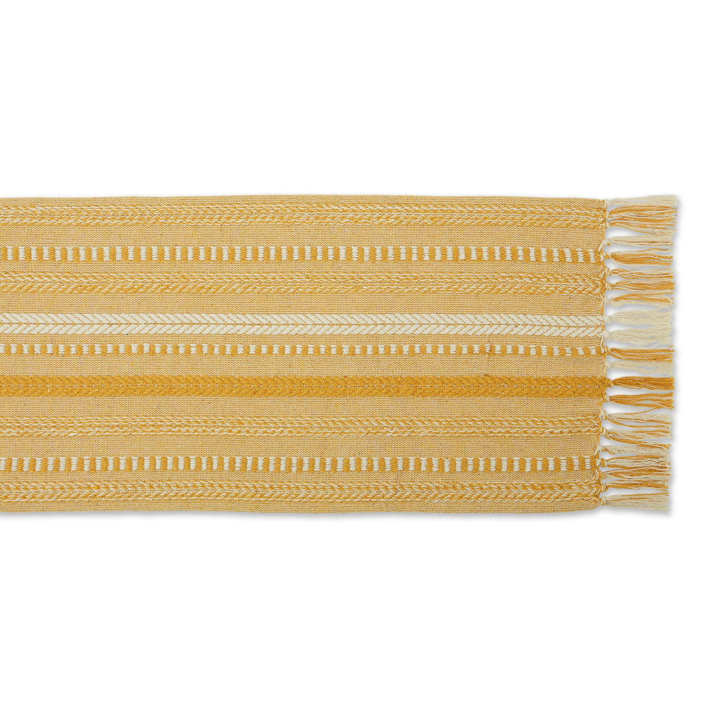 DII Honey Gold Braided Stripe Table Runner