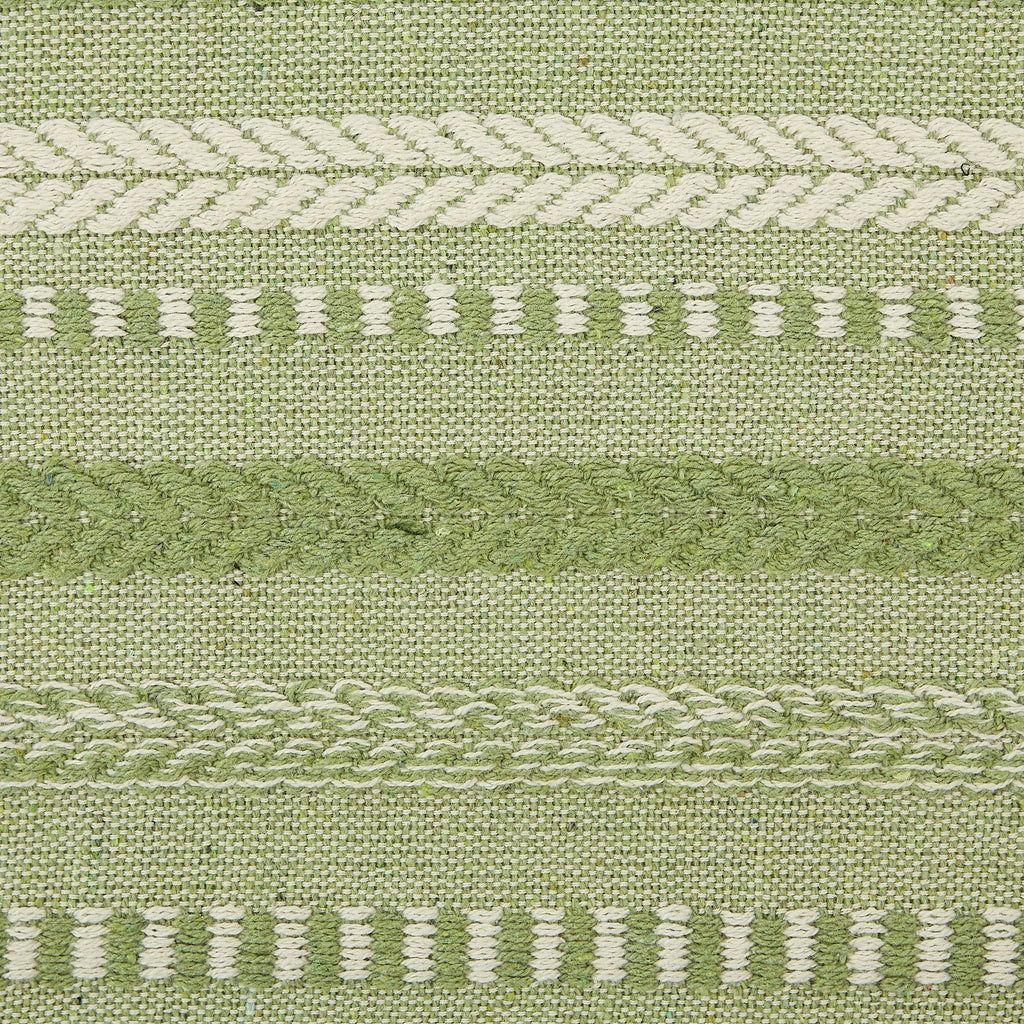 Antique Green Braided Stripe Table Runner