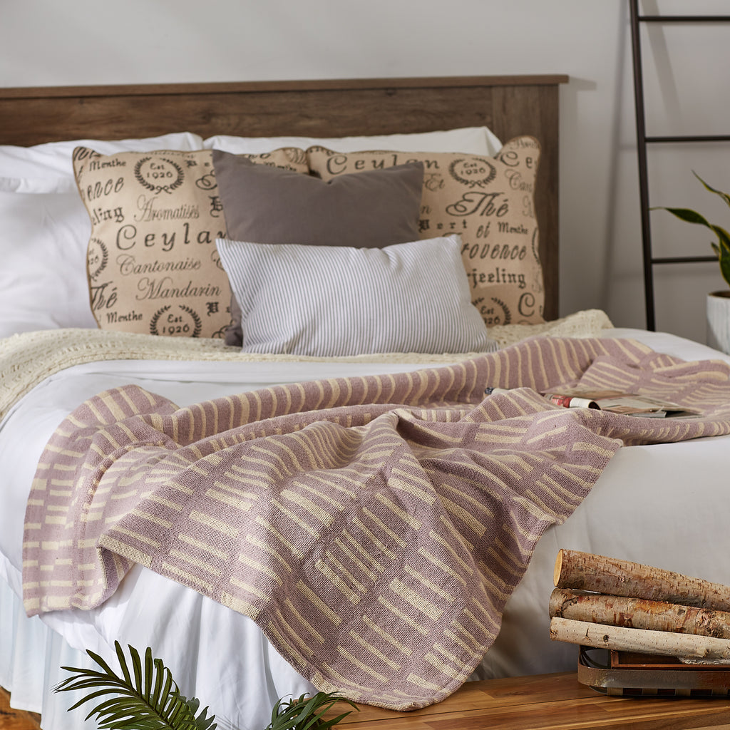 Dusty Lilac Urban Jacquard Throw