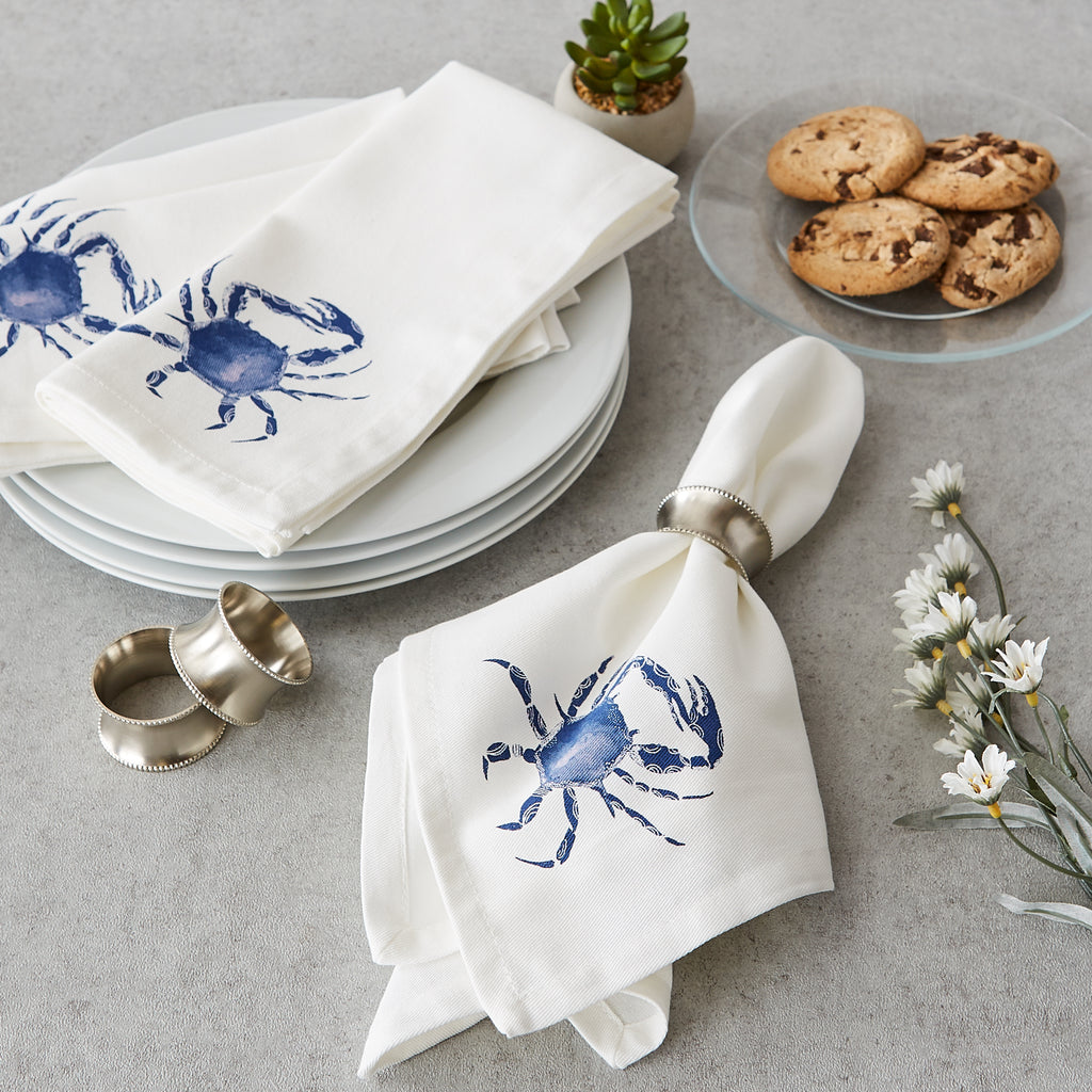 Blue Crab Printed Napkin Set of 6