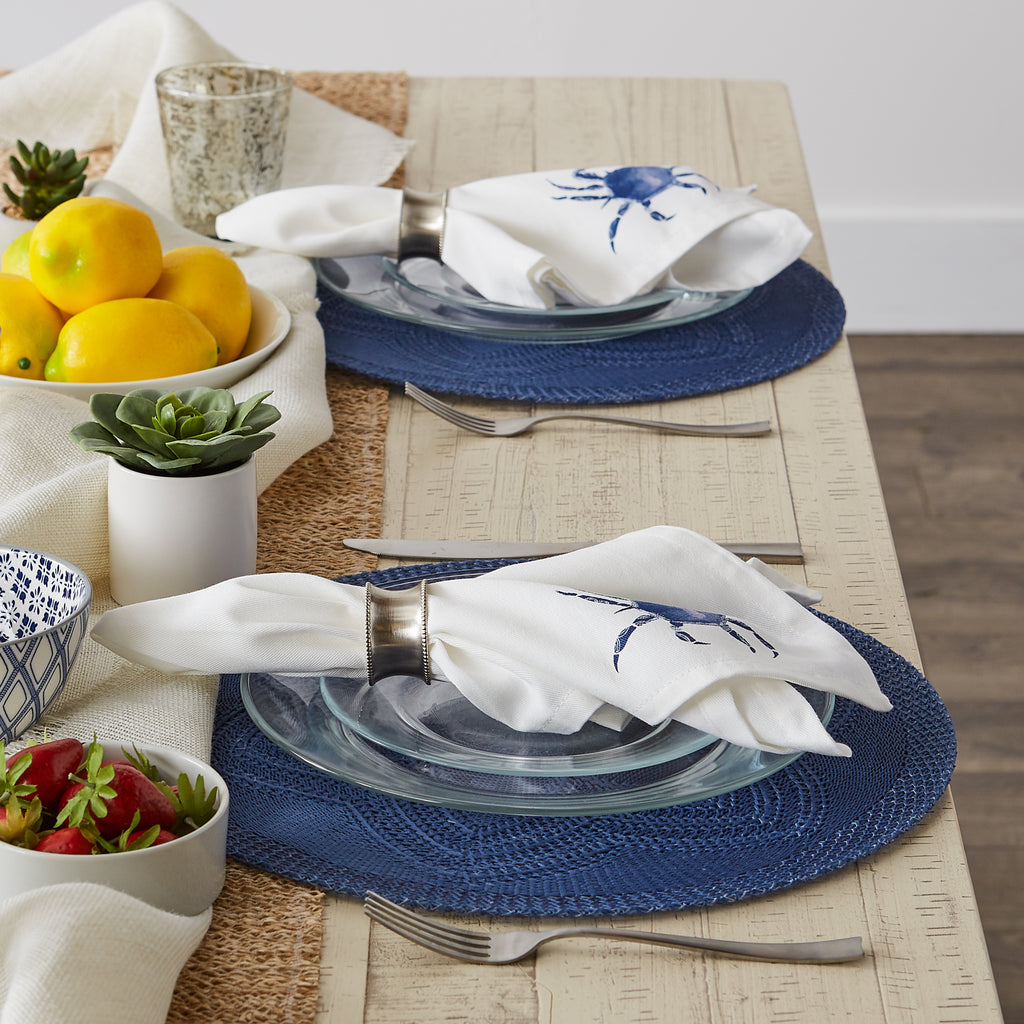 Blue Crab Printed Napkin Set of 6