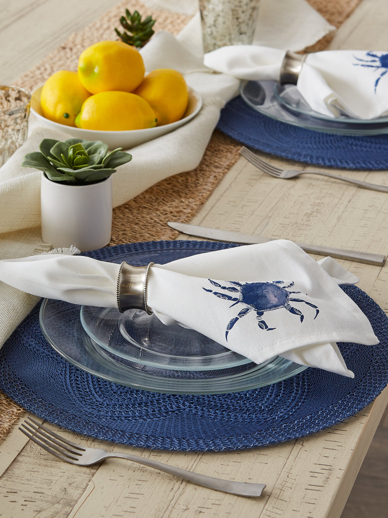 Blue Crab Printed Napkin Set of 6