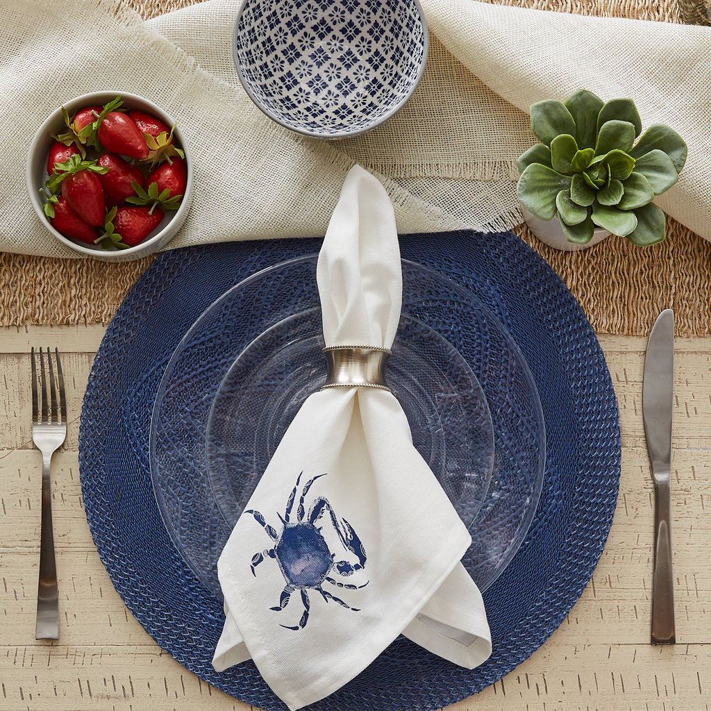 Blue Crab Printed Napkin Set of 6