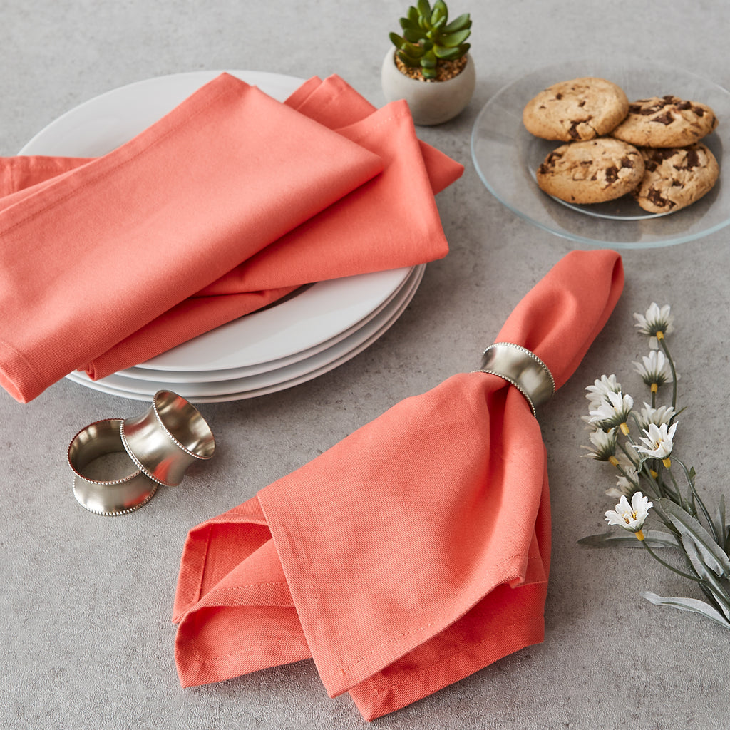 Solid Coral Reef Napkin set of 6